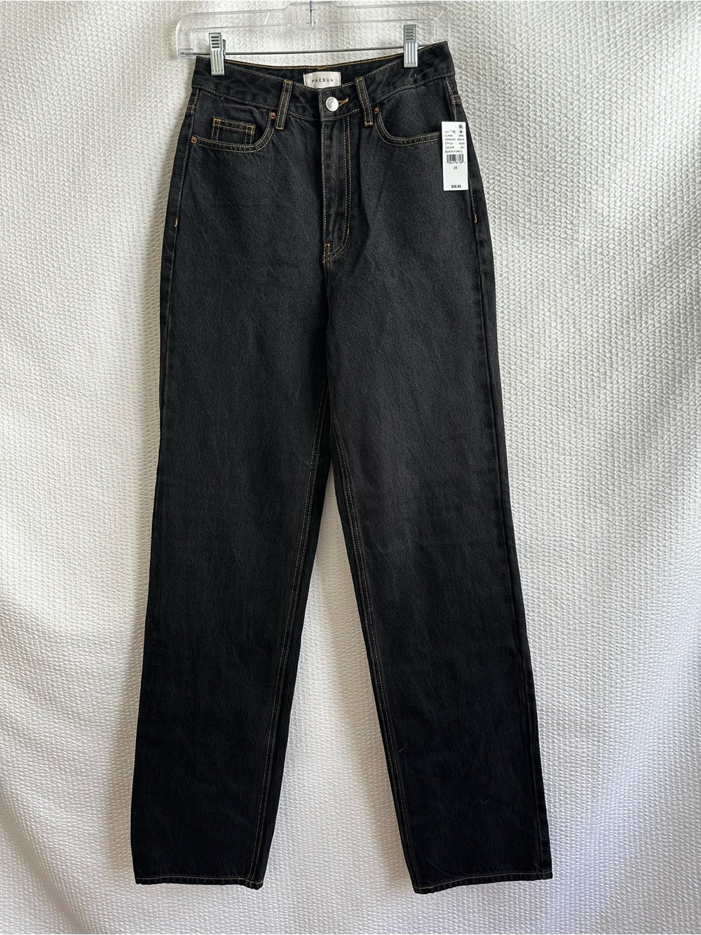 PacSun 90s Boyfriend Jeans Black High Ride Straight Leg NWT Women’s 25 Denim